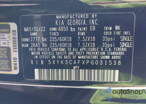 2023 Kia Sportage Ex z USA, uszkodzony, nr VIN 5XYK3CAFXPG031538